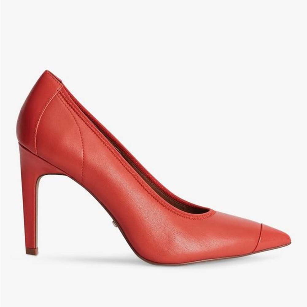 NEW! REISS London “Lowri” Red Leather Court Pumps Heels - Picture 3 of 16